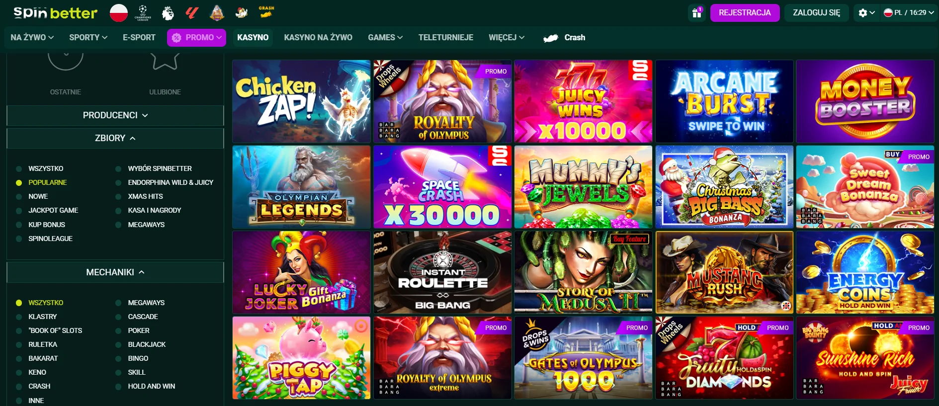 Gry w Spinbetter Casino